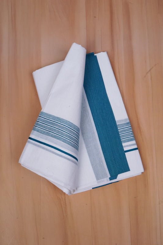 FCD-599 W/D DHOTI 3.80 MTR - Sea Blue