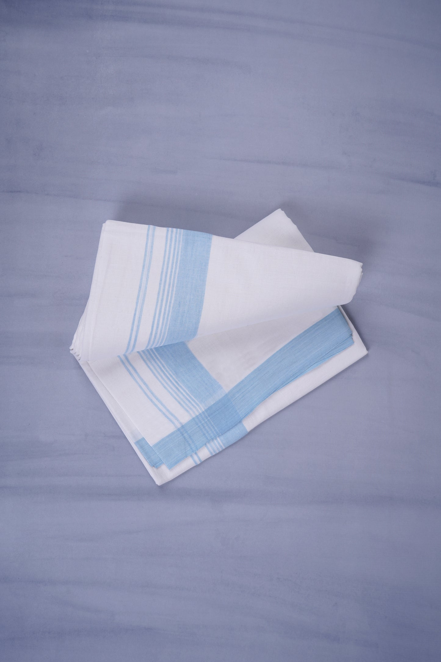 KERALOOM FINISH COTTON 327 W/D DHOTI 3.80 MTR - Sky Blue