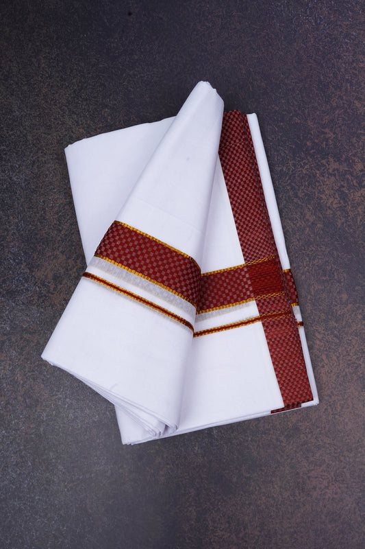 FD-200 W/D DHOTI 3.80 MTR-Dark Brown