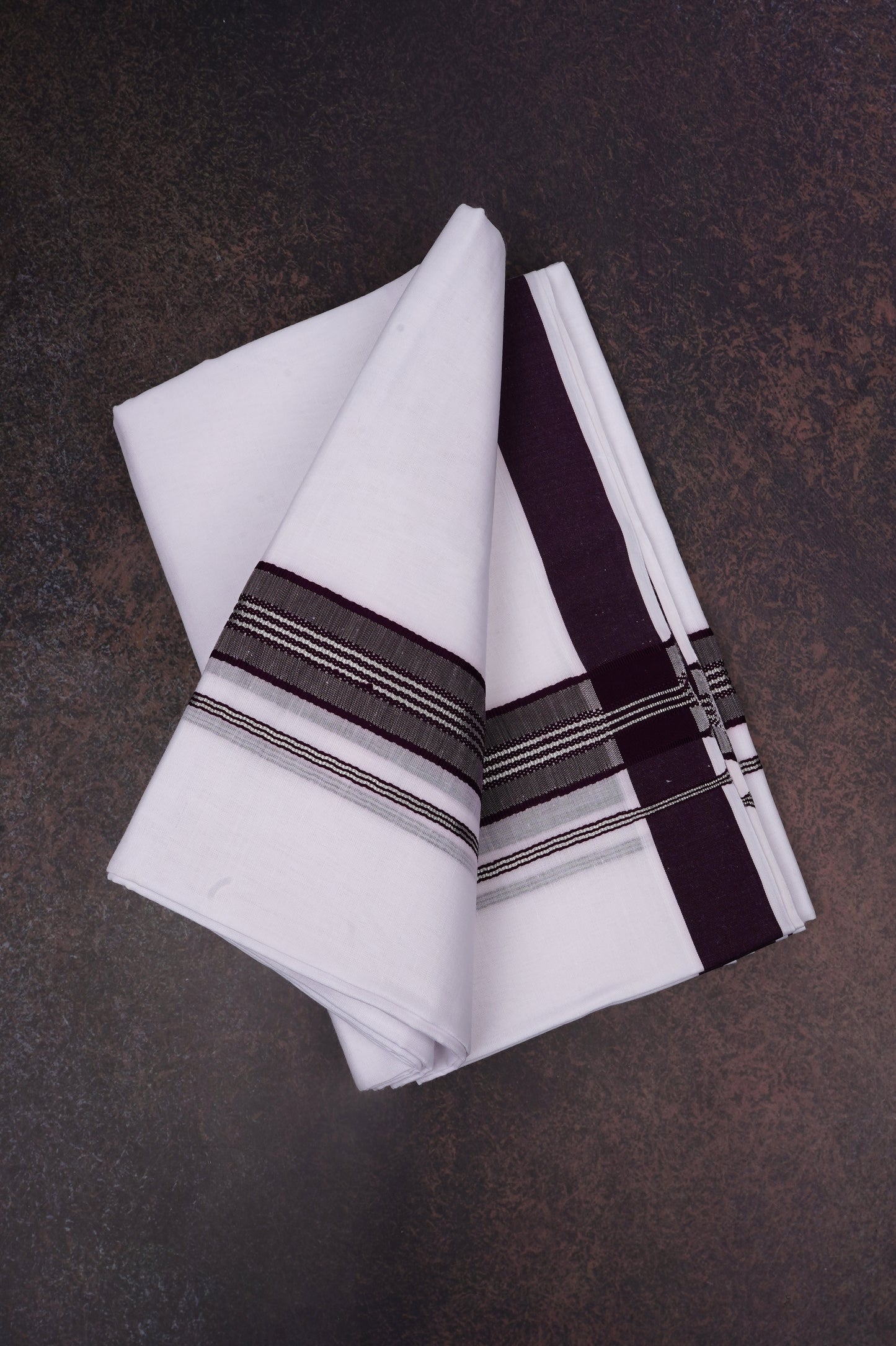 FD-166 W/D DHOTI 3.80 MTR-Dark Brown