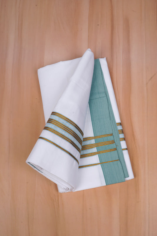 Heritage Gold W/S Dhoti 2.00 MTR - Light Green