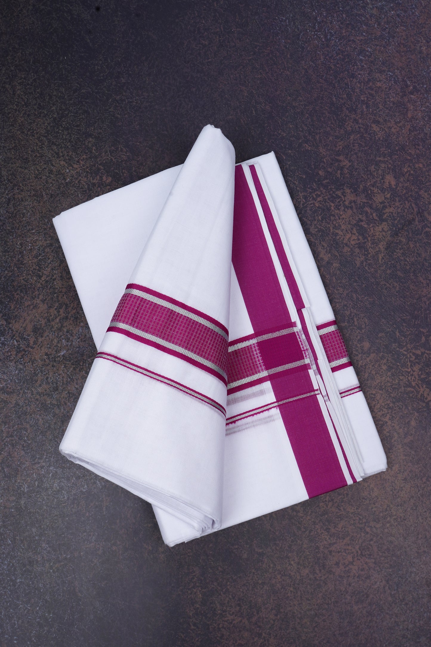 FD-167 W/D DHOTI 3.80 MTR-Dark Pink
