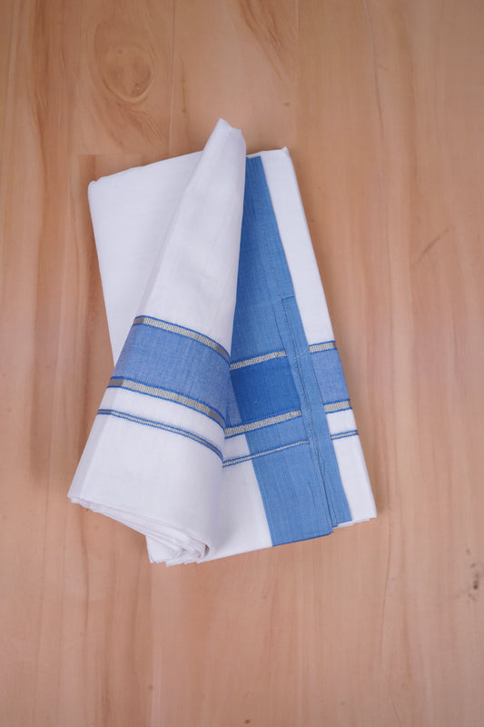 FCD-364 W/D DHOTI 3.80 MTR - Blue