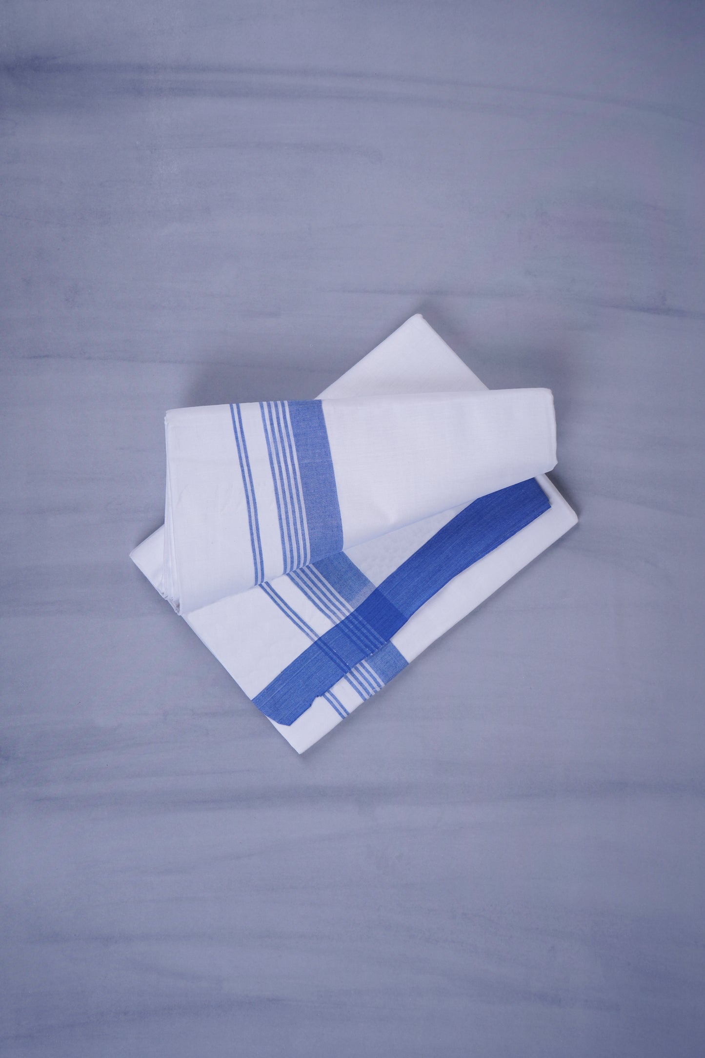 KERALOOM FINISH COTTON 327 W/D DHOTI 3.80 MTR - Blue