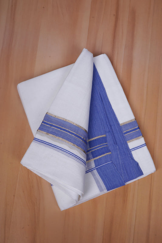 FCD-477 W/D DHOTI 3.80 MTR - Blue