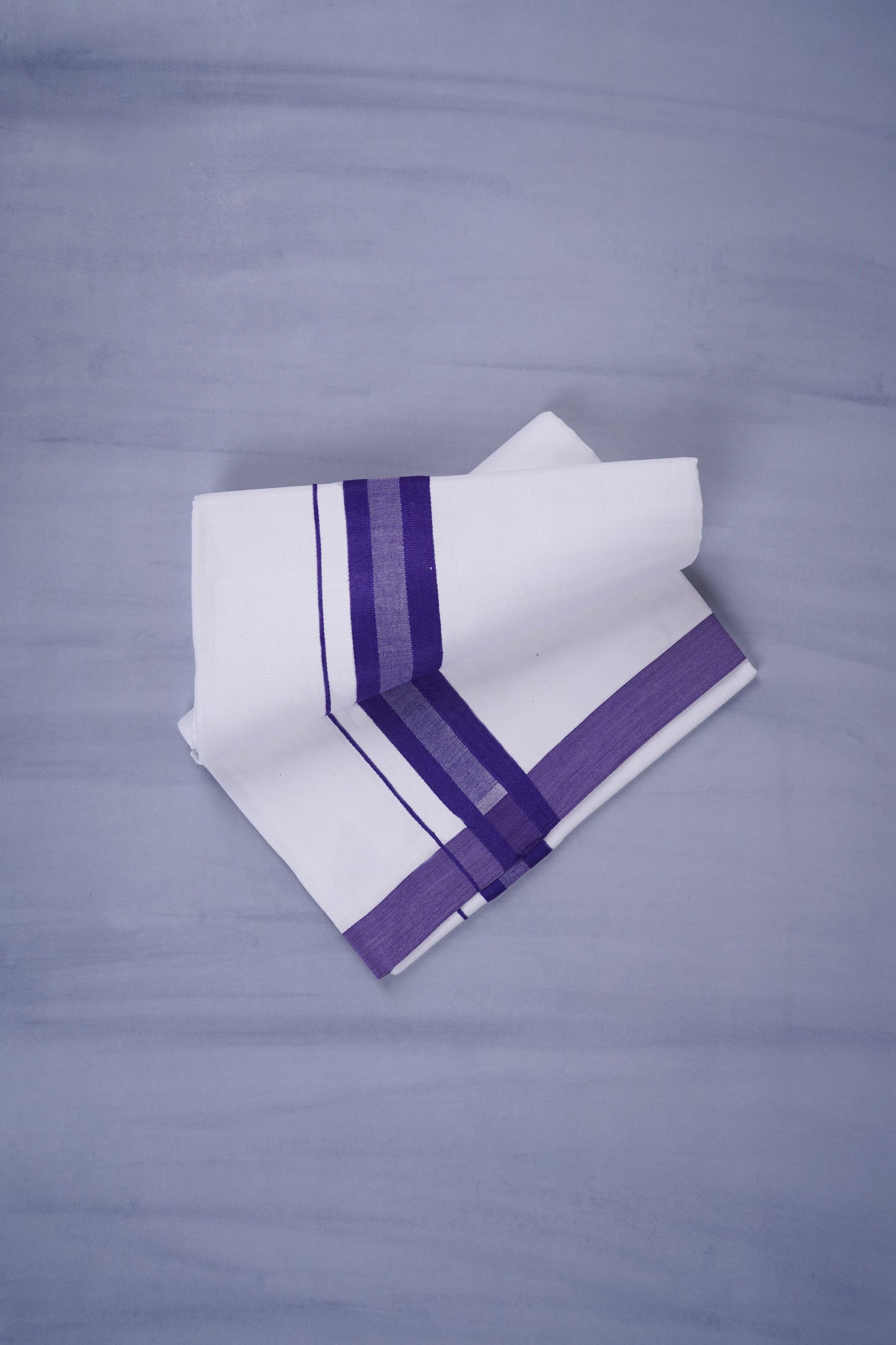 KERALOOM FINISH COTTON 329 W/D DHOTI 3.80 MTR - Dark Violet