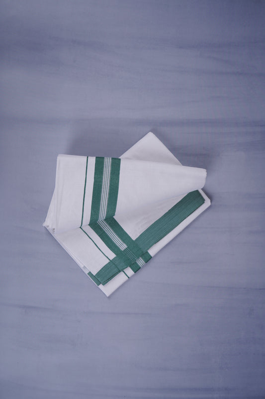 KERALOOM FINISH COTTON 331 W/D DHOTI 3.80 MTR - Green