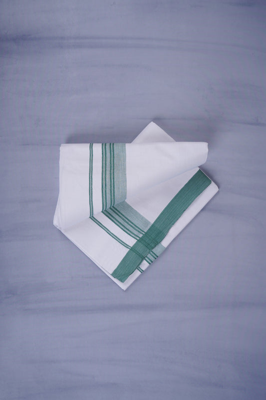 KERALOOM FINISH COTTON 333 W/D DHOTI 3.80 MTR - Light Green