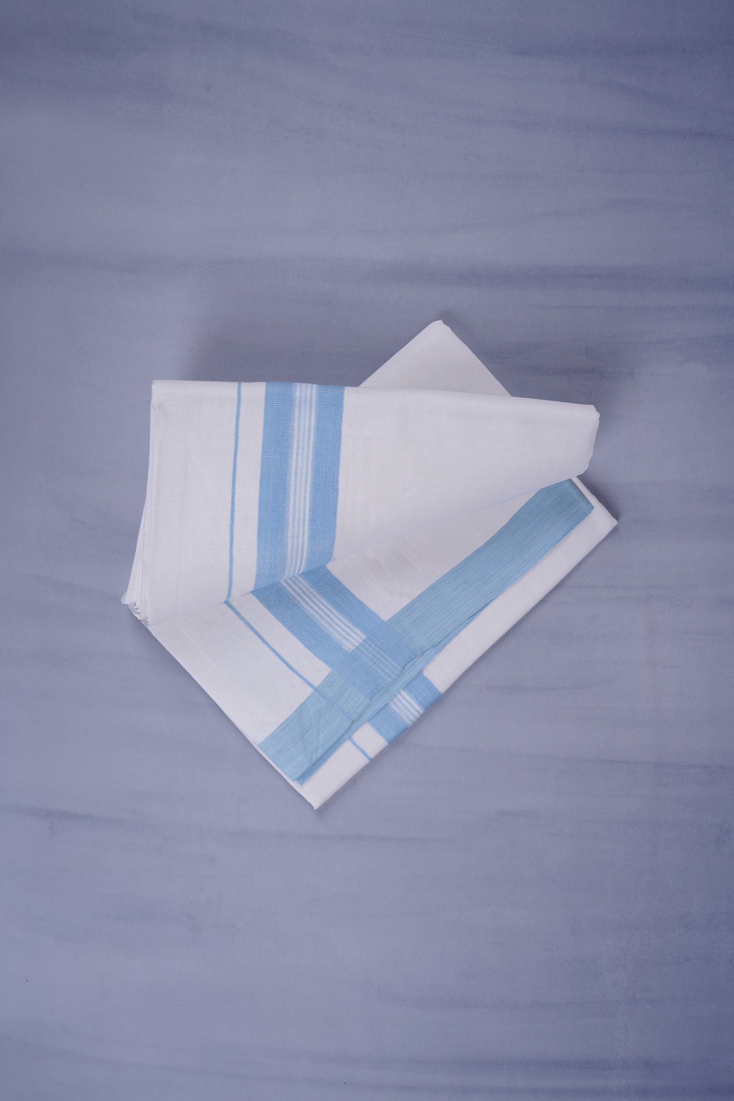 KERALOOM FINISH COTTON 331 W/D DHOTI 3.80 MTR - Sky Blue