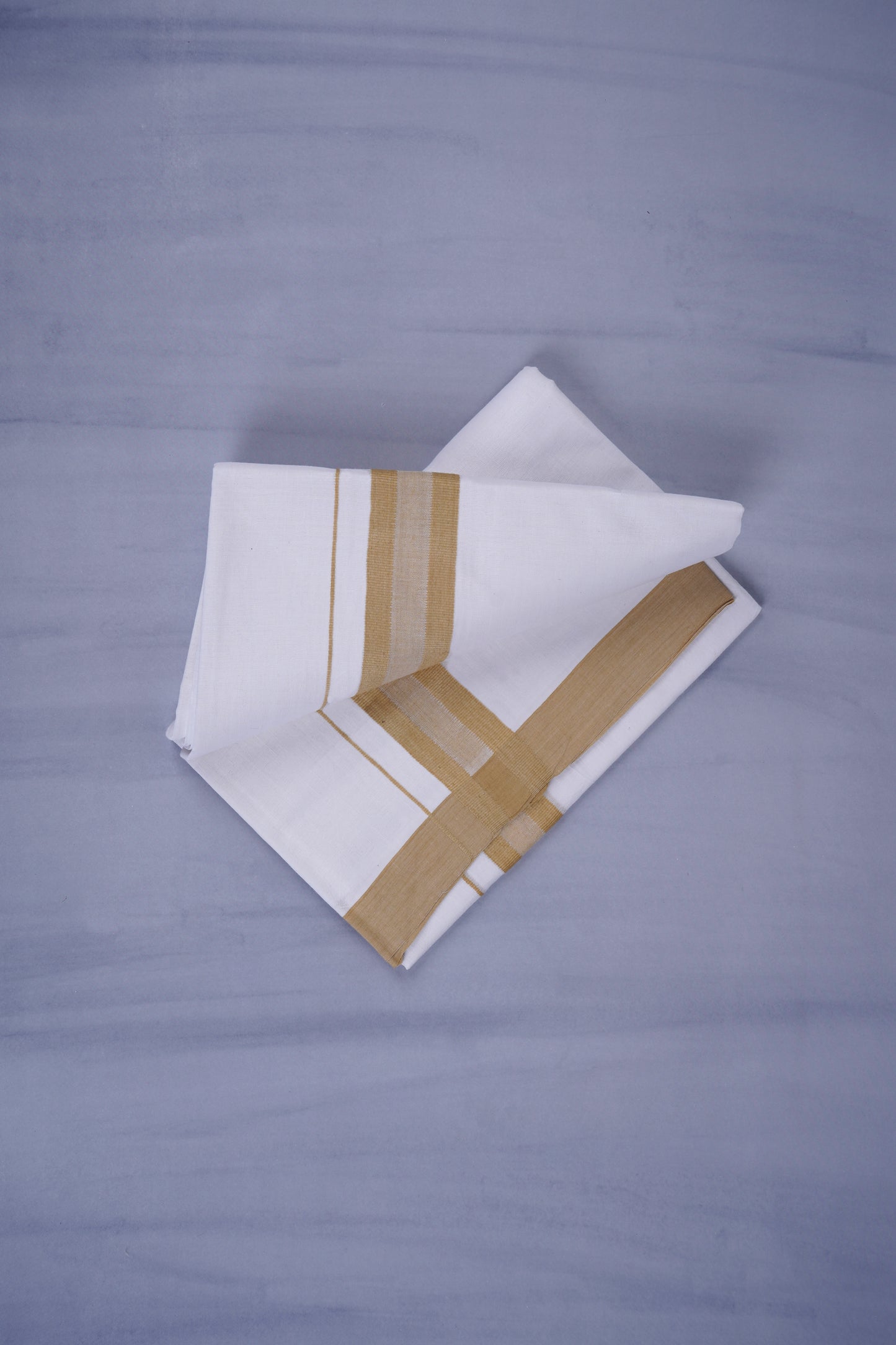 KERALOOM FINISH COTTON 329 W/D DHOTI 3.80 MTR - Light Glod