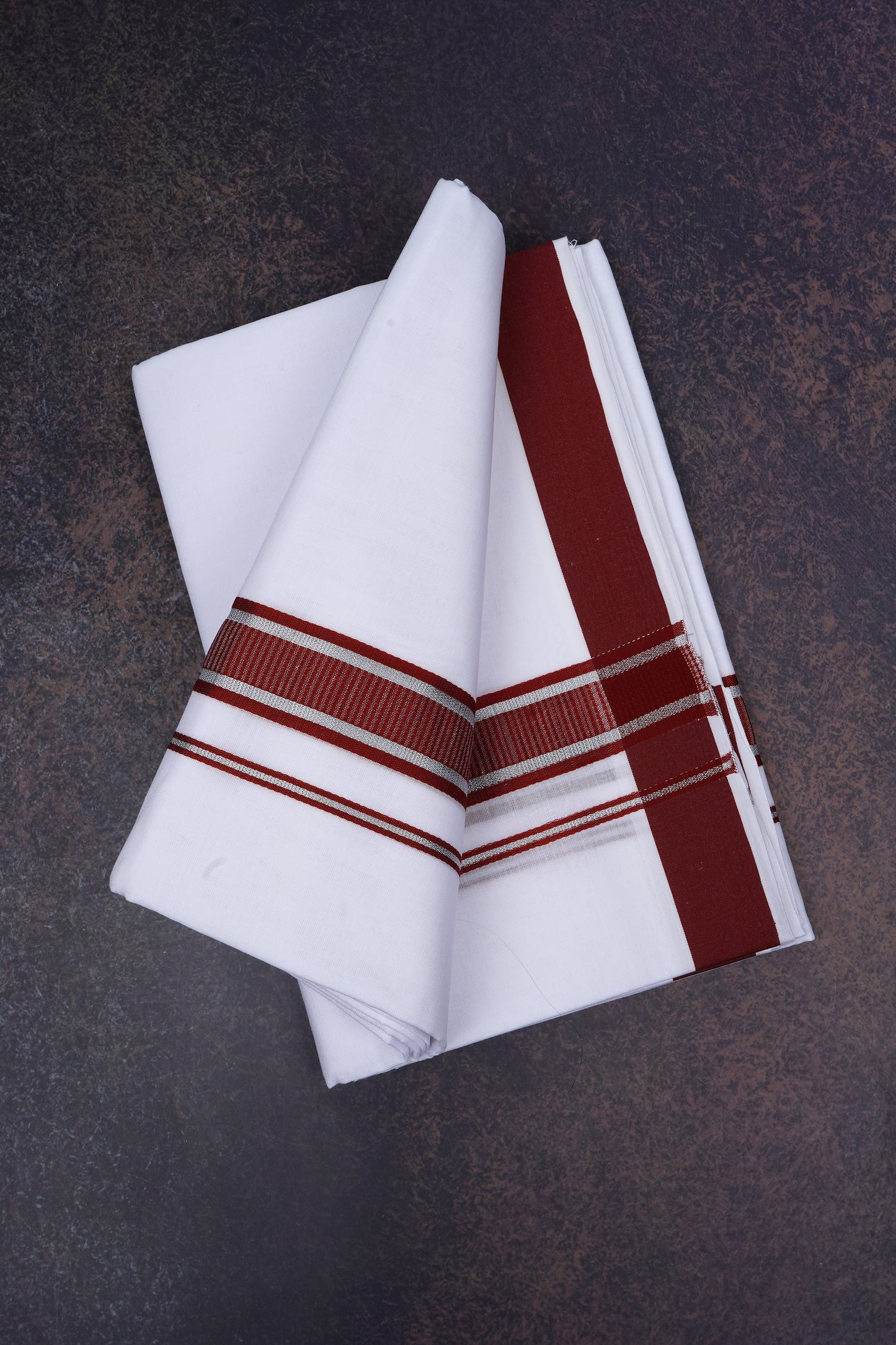FD-167 W/D DHOTI 3.80 MTR-Dark Brown