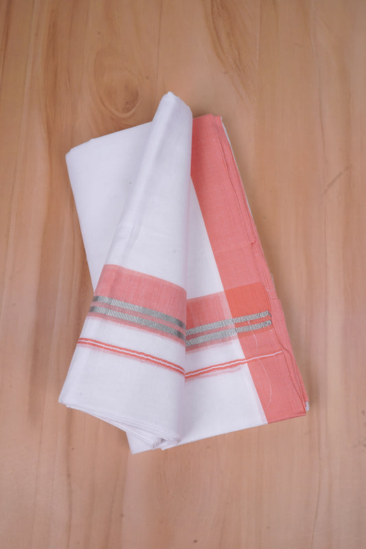 FCD-526 W/D DHOTI 3.80 MTR-Light Pink Silver