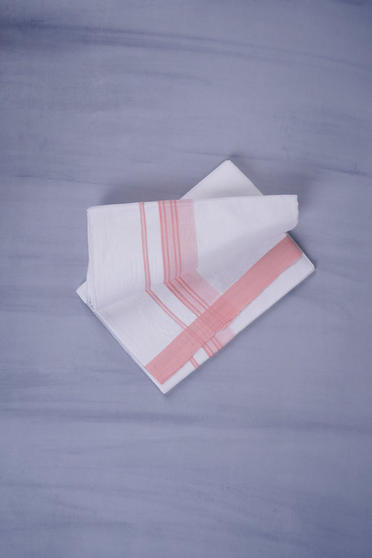 KERALOOM FINISH COTTON 333 W/D DHOTI 3.80 MTR - Pink