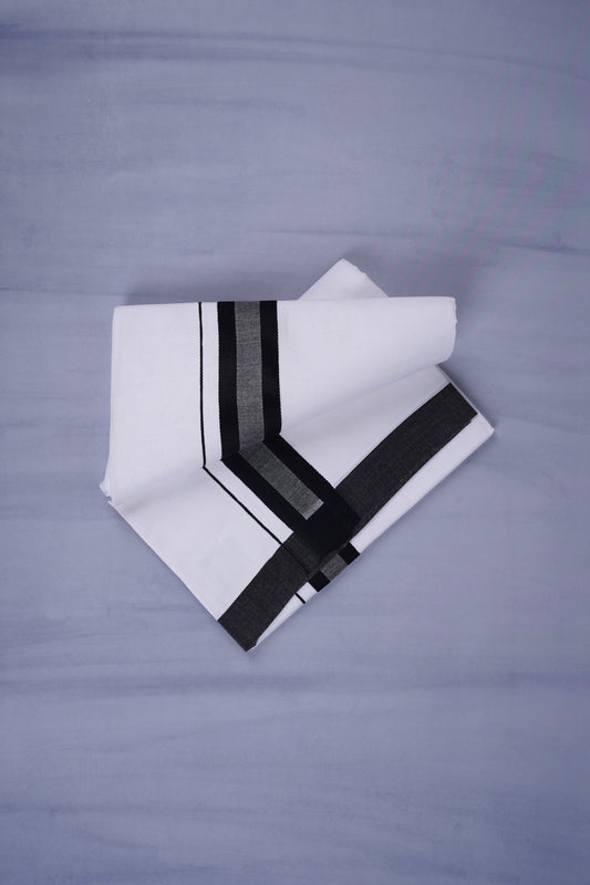 KERALOOM FINISH COTTON 329 W/D DHOTI 3.80 MTR - Dark Black
