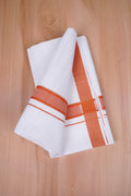 Pure  Cotton White Double Dhoti Fancy Border 3.80 m|FCD-471 ORANGE