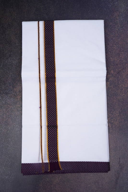 FD-200 W/D DHOTI 3.80 MTR-Dark Maroon