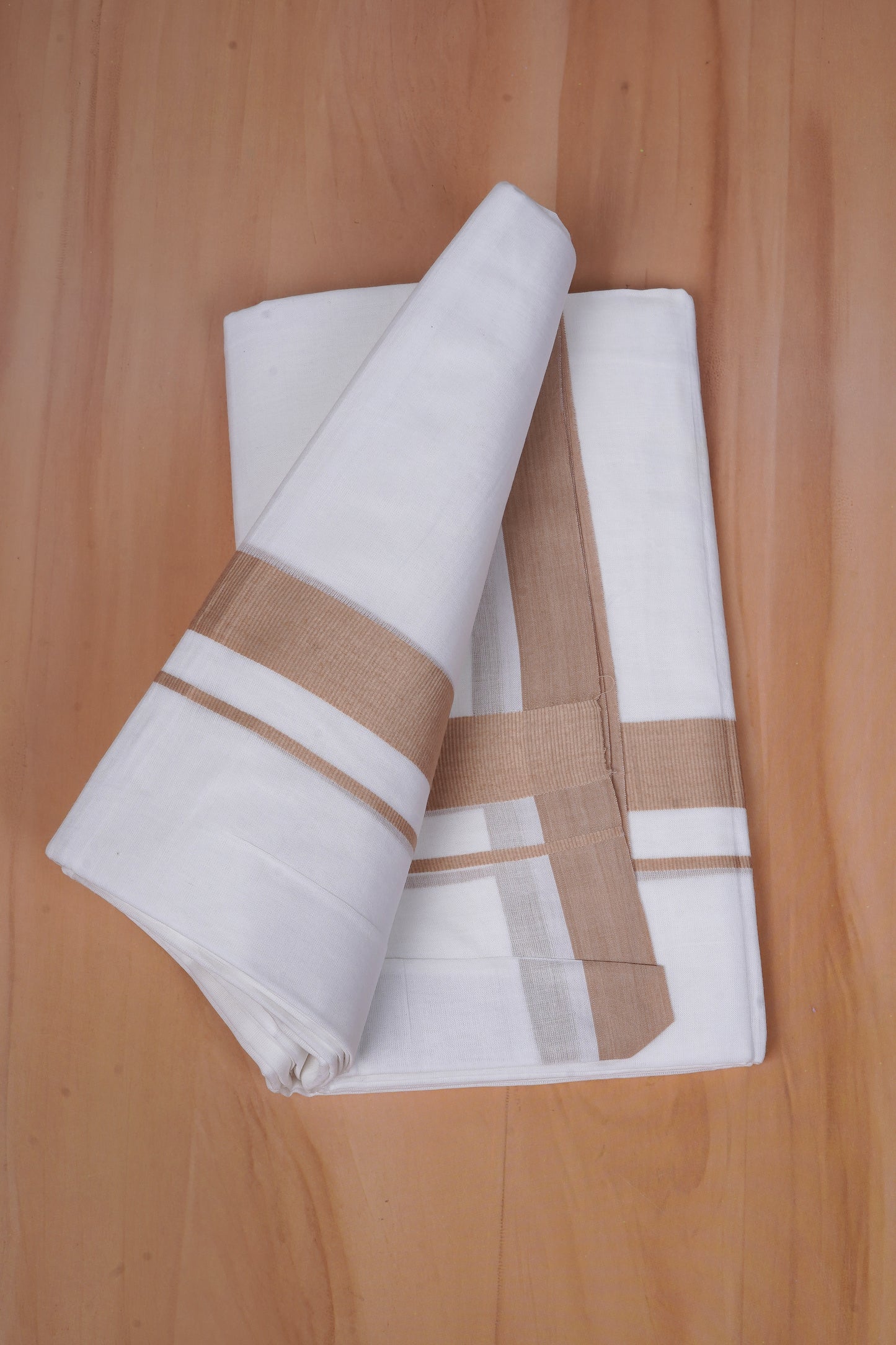 FCD-75 W/D DHOTI 3.80 MTR- Light Brown