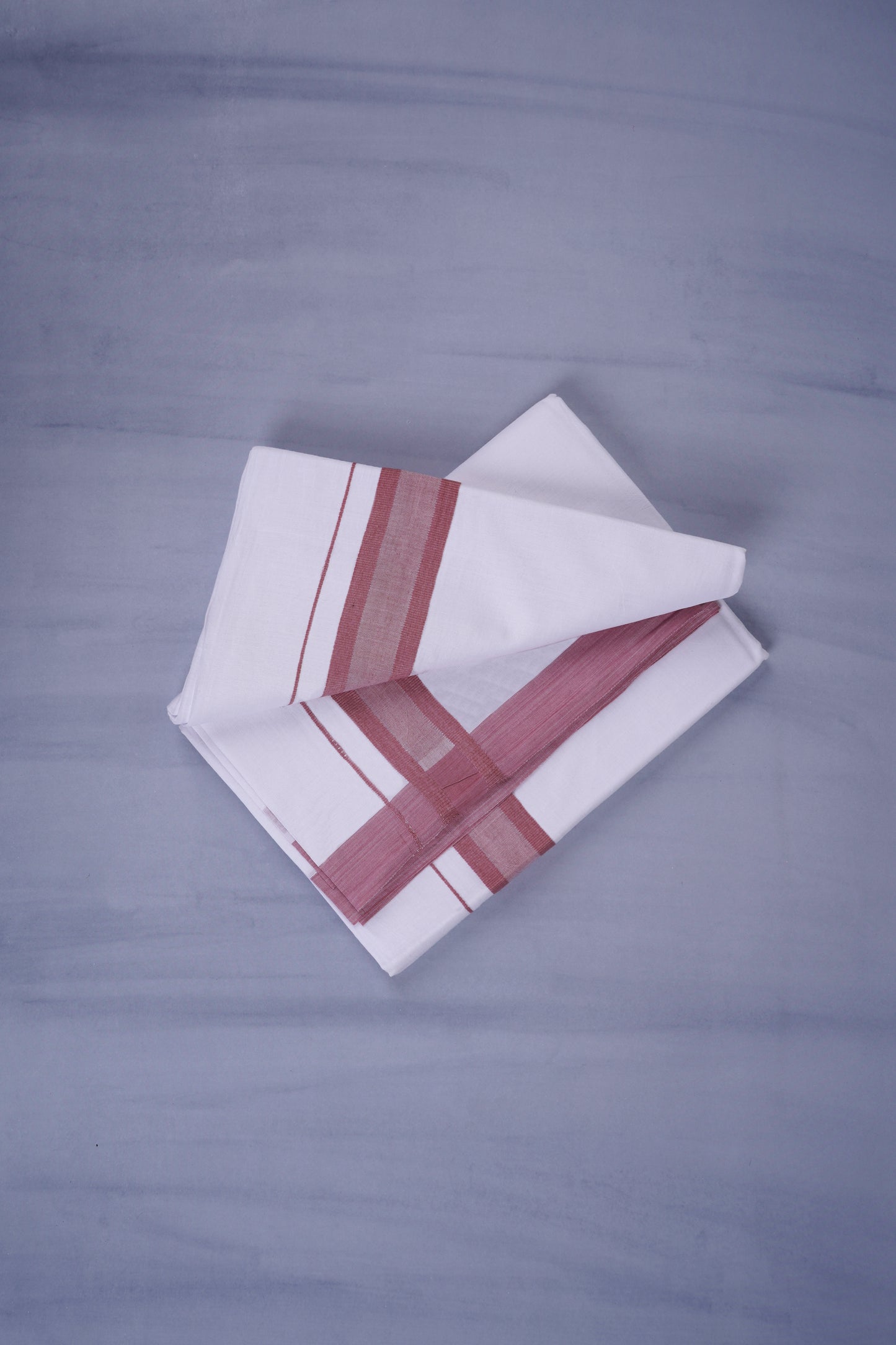 KERALOOM FINISH COTTON 329 W/D DHOTI 3.80 MTR - Light Pink