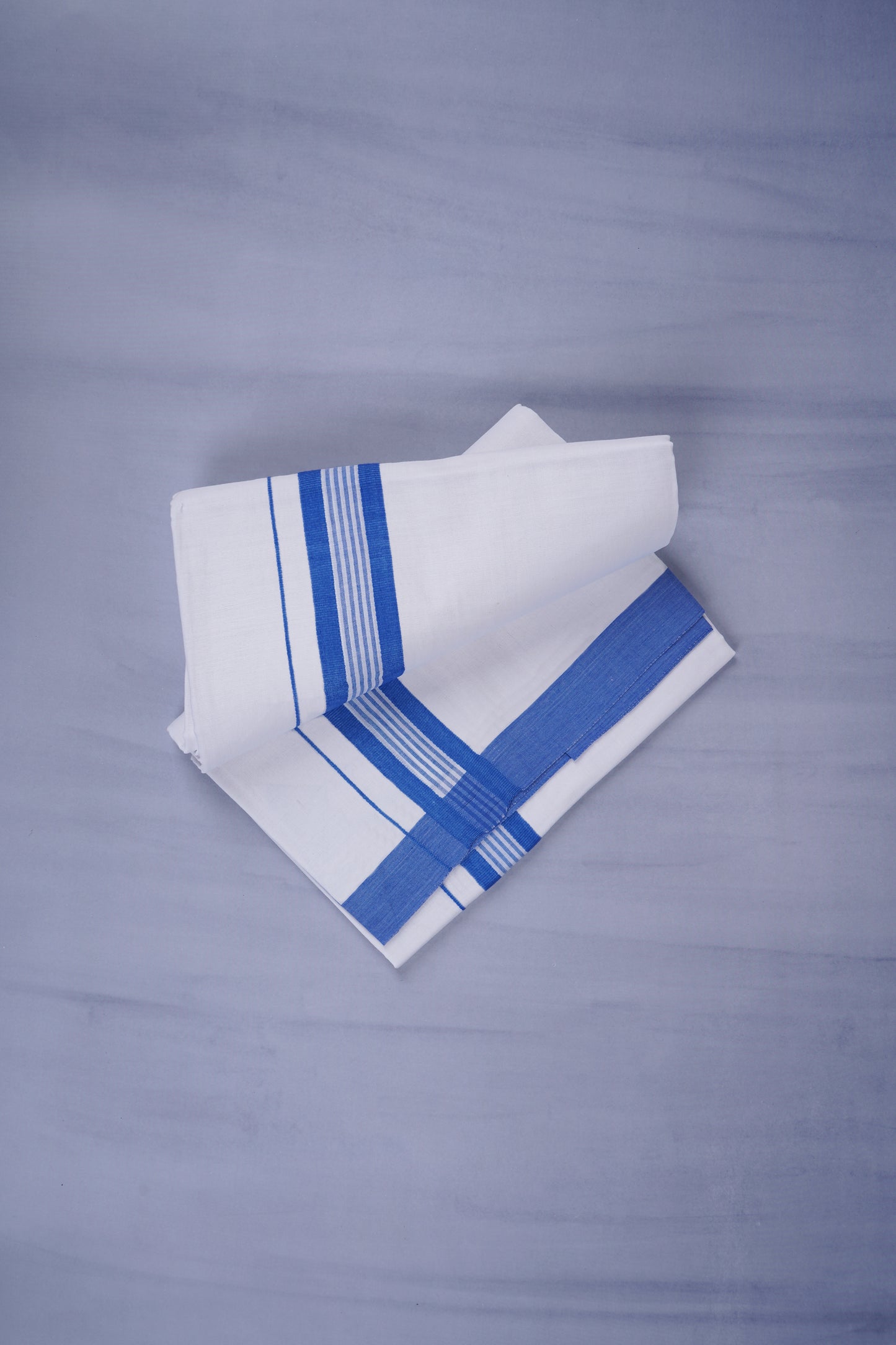 KERALOOM FINISH COTTON 331 W/D DHOTI 3.80 MTR - Blue