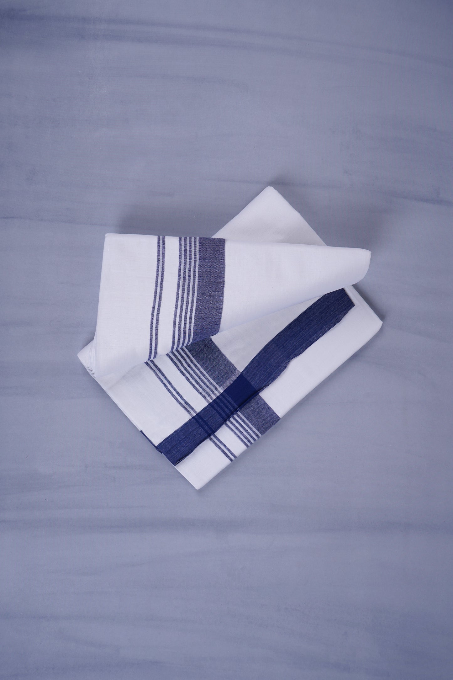 KERALOOM FINISH COTTON 327 W/D DHOTI 3.80 MTR - Navy Blue