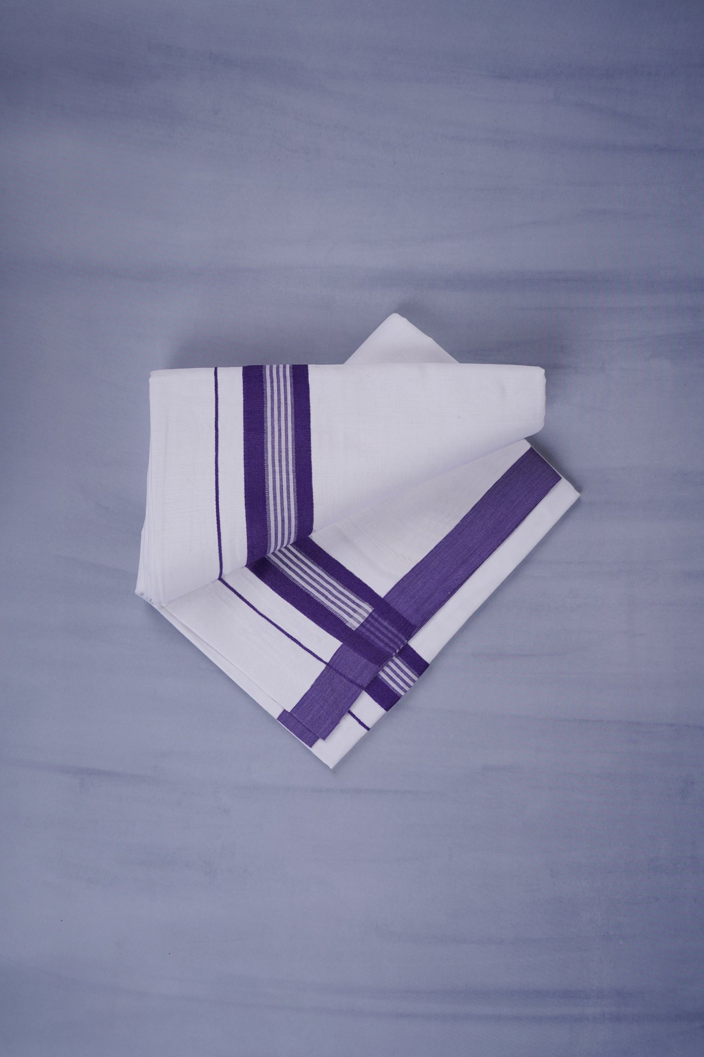 KERALOOM FINISH COTTON 331 W/D DHOTI 3.80 MTR - Dark Violet