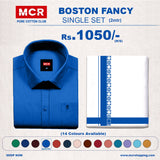 Boston Fancy Single Set H/S - (Assorted Pattern) - 21511 Ajantha Blue
