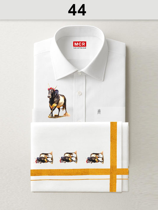 44 JALLIKATTU WHITE SINGLE SET H/S