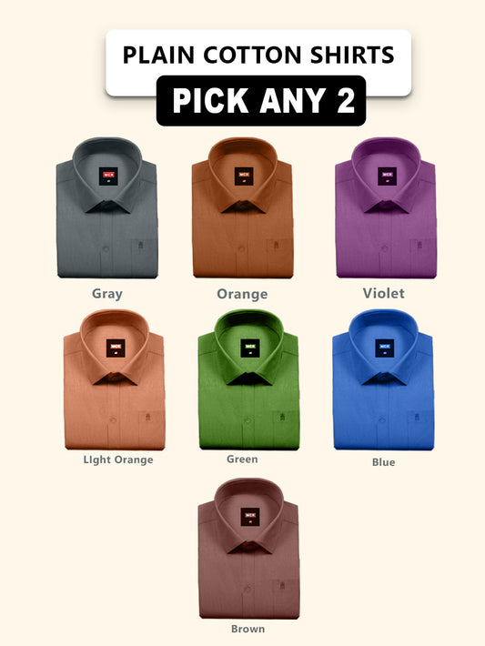 Great MCR Offer Combo Full Sleeve Colour Shirt (Buy 1 get 1 free) 46 size