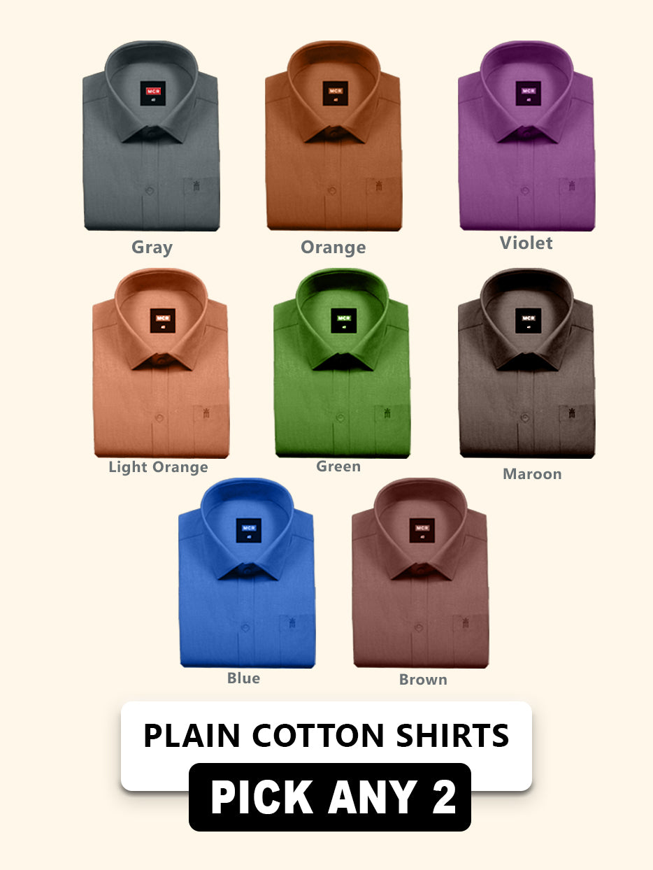 Great MCR Offer Combo Half Sleeve Colour Shirt (Buy 1 get 1 free)