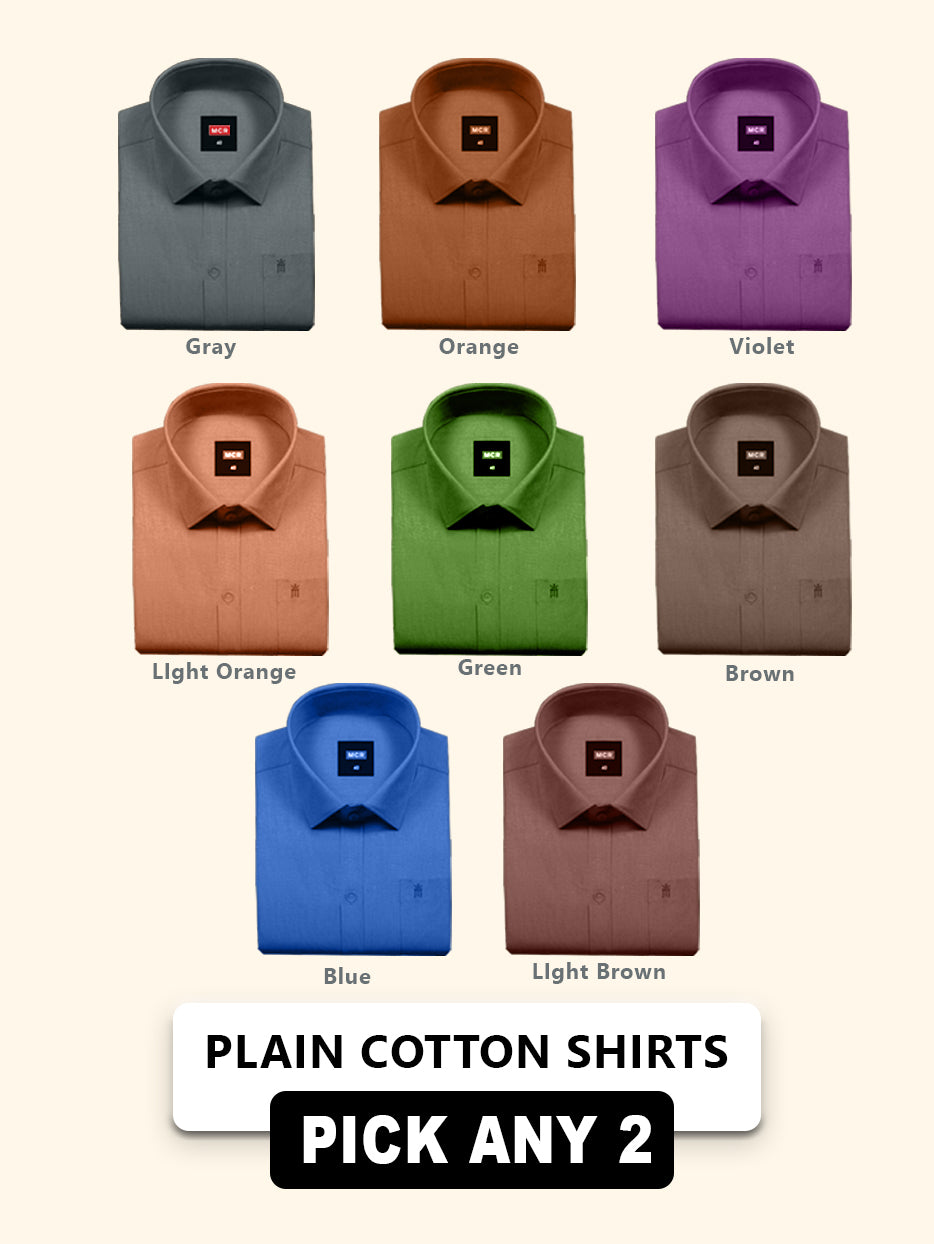 Great MCR Offer Combo Half Sleeve Colour Shirt (Buy 1 get 1 free) - 48 Size