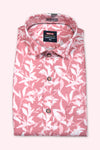BUY NEWSMAKER SLIMFIT HALF SLEEVE PINK WHITE MEN SHIRT