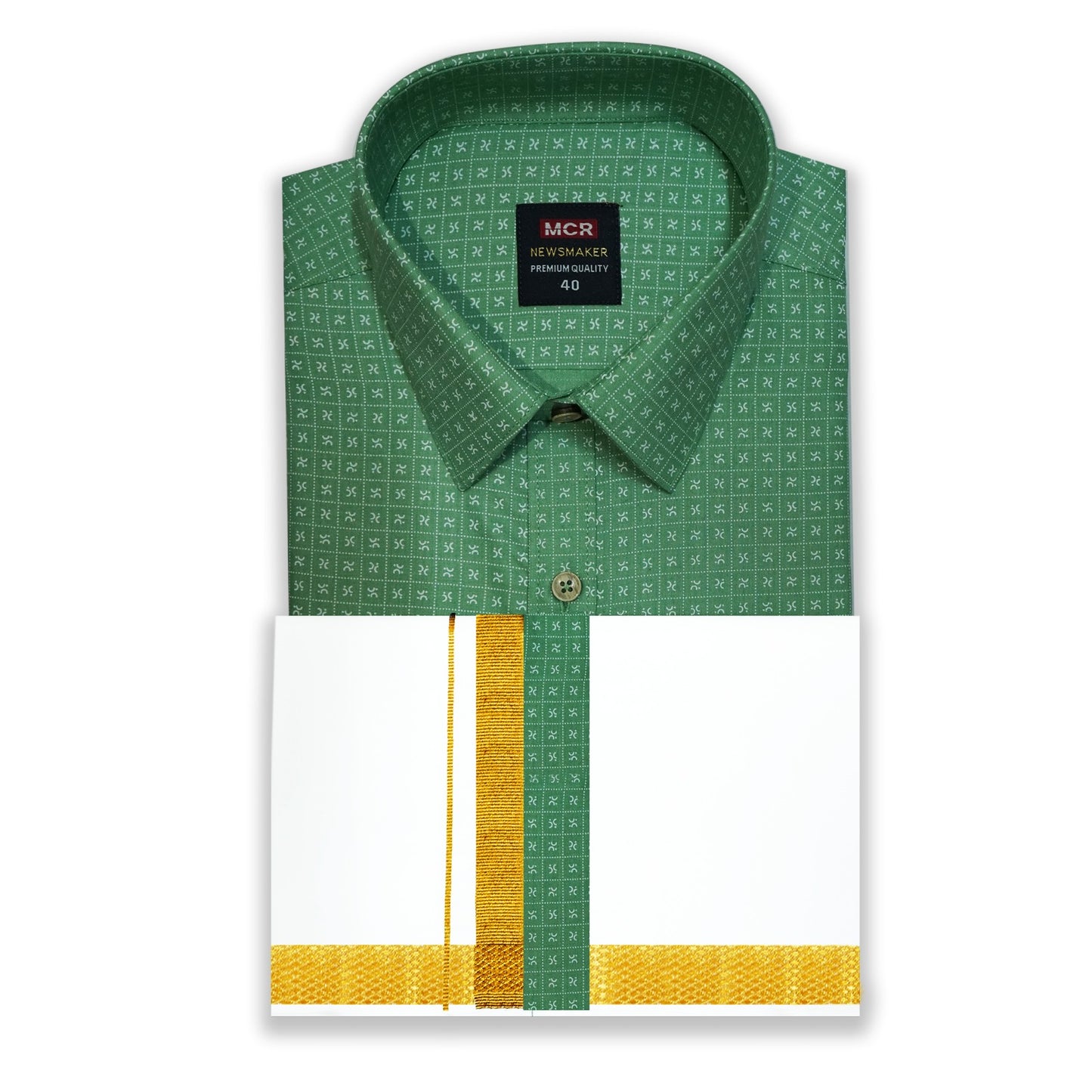 DHOTHIE AND SHIRT SET FULL SLEEVE COSMIC PRINT - 49286