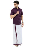 COLOUR MATCHING DOUBLE DHOTI SET HALF SLEEVE - 21005