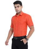 PURE LINEN HALF SLEEVE SHIRT - 6035 MEN SHIRT
