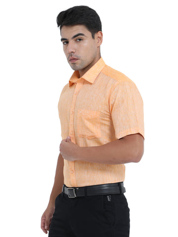 PURE LINEN HALF SLEEVE SHIRT - 6020 MEN SHIRT