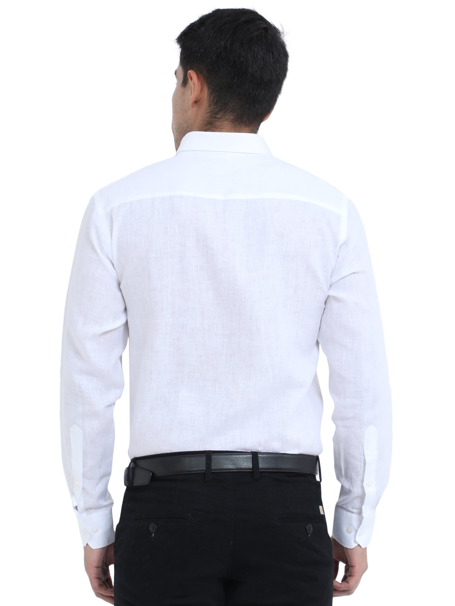 PURE LINEN WHITE FULL SLEEVE SHIRT - 6026 MEN WHITE SHIRT