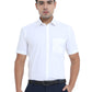 PURE LINEN WHITE HALF SLEEVE SHIRT - 6026 MEN WHITE SHIRT