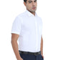 PURE LINEN WHITE HALF SLEEVE SHIRT - 6026 MEN WHITE SHIRT