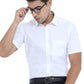 PURE LINEN WHITE HALF SLEEVE SHIRT - 6026 MEN WHITE SHIRT