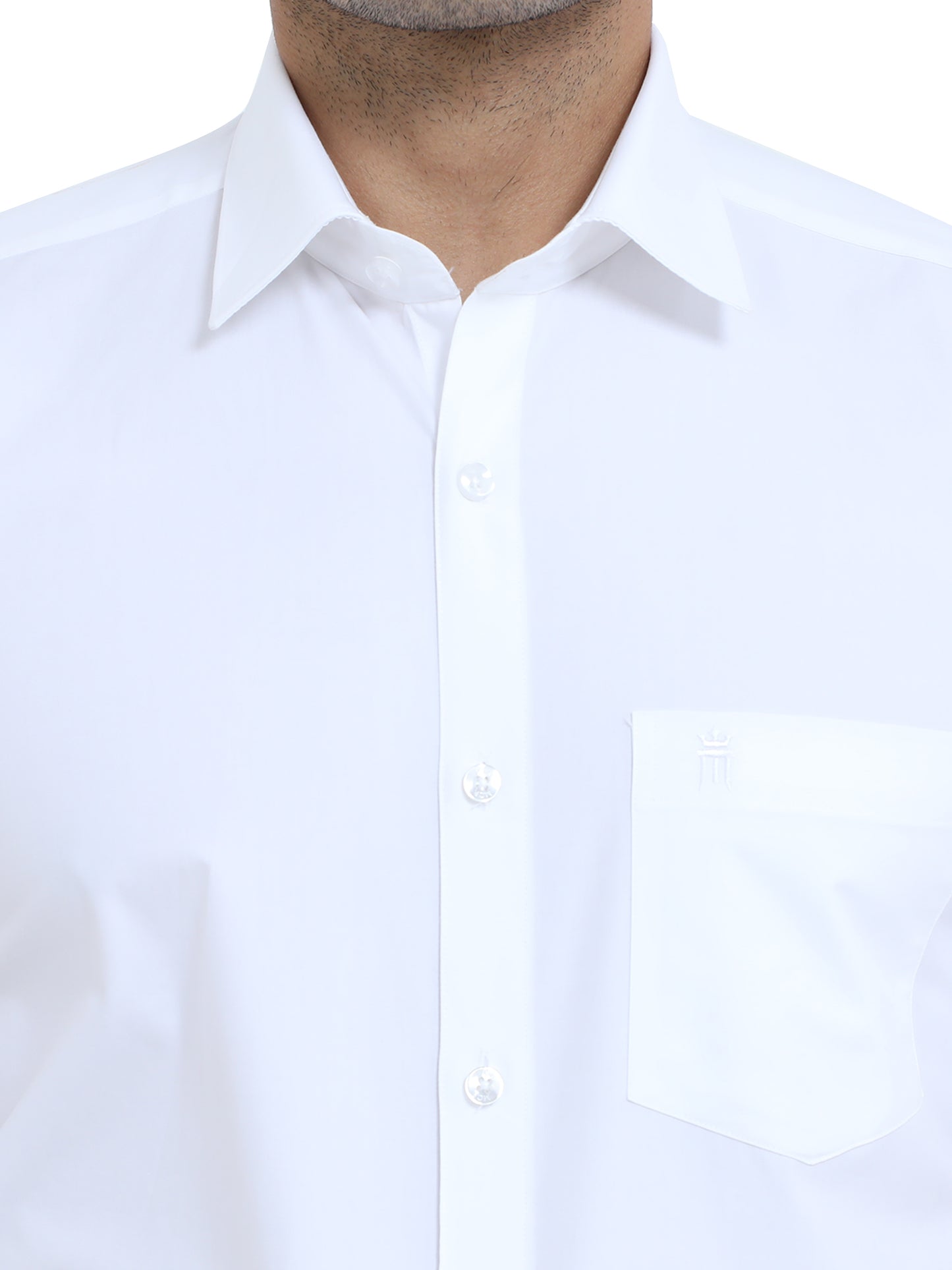 PURE LINEN WHITE HALF SLEEVE SHIRT - 6026 MEN WHITE SHIRT
