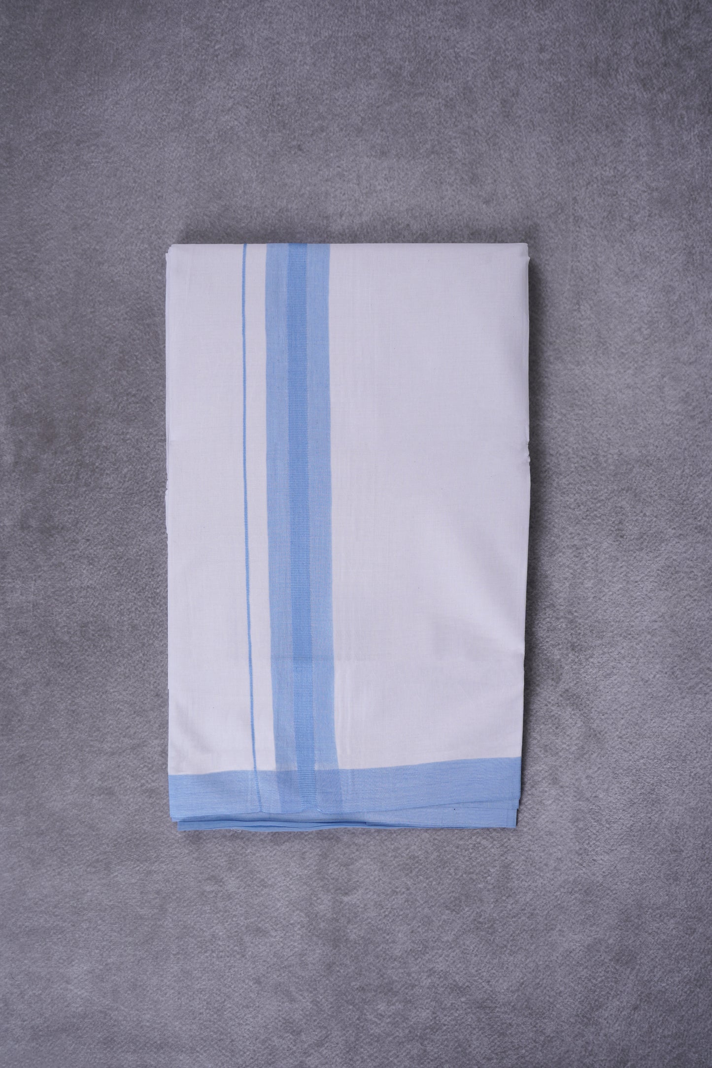 KERALOOM FINISH COTTON 326 W/D DHOTI 3.80 MTR - Sky Blue