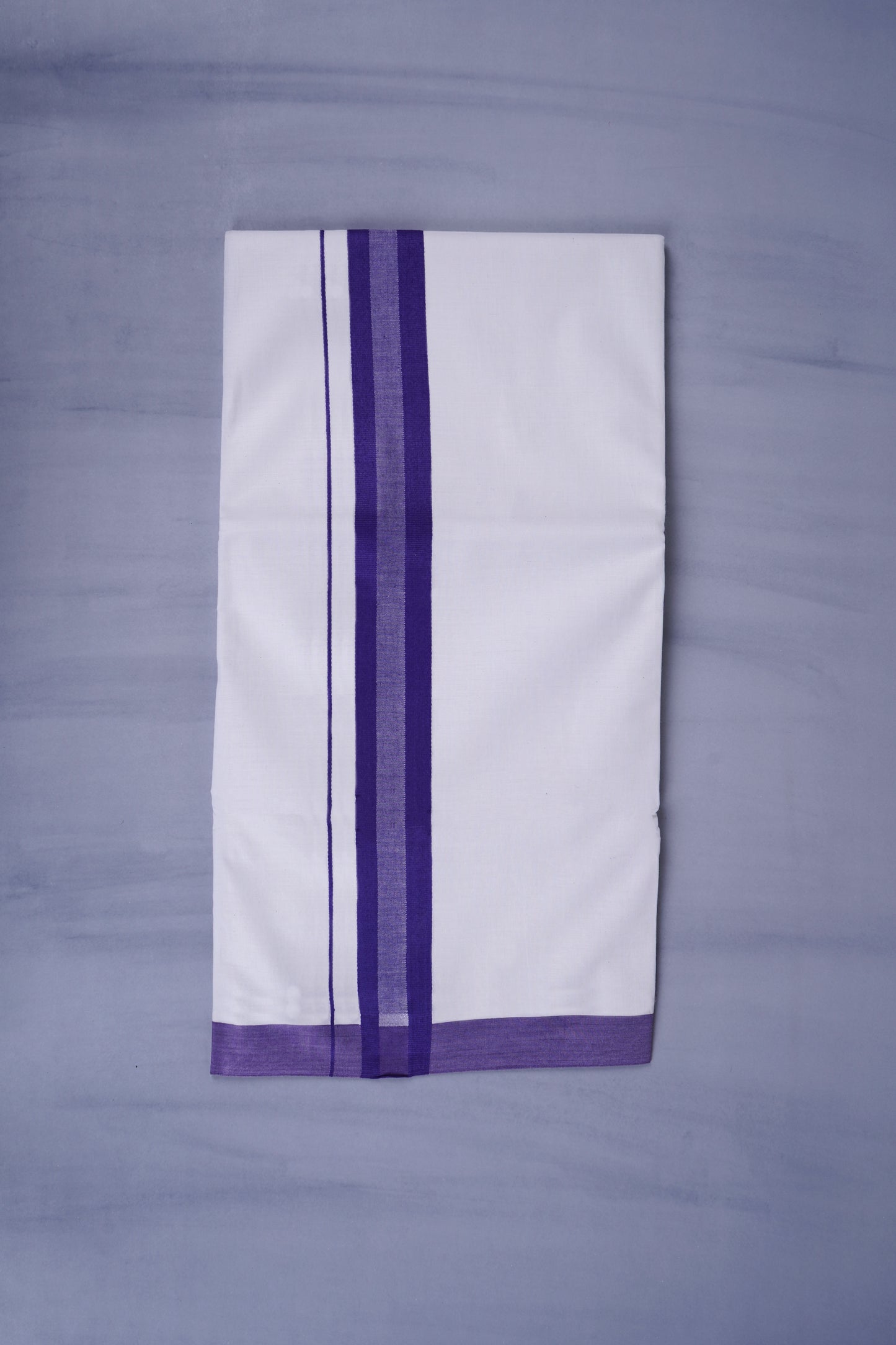 KERALOOM FINISH COTTON 329 W/D DHOTI 3.80 MTR - Dark Violet