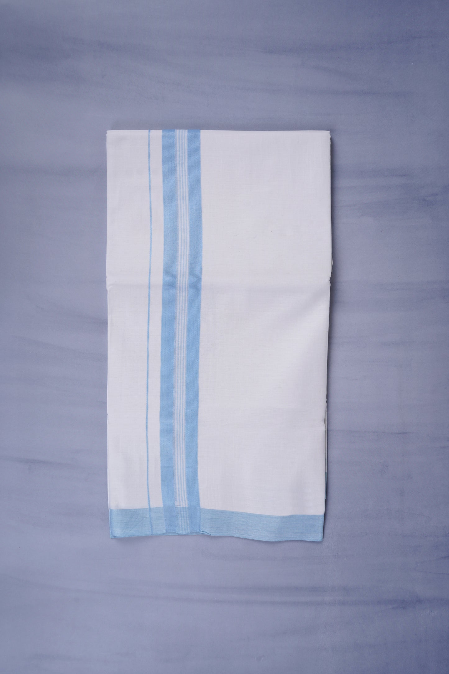 KERALOOM FINISH COTTON 331 W/D DHOTI 3.80 MTR - Sky Blue