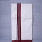 KERALOOM FINISH COTTON 329 W/D DHOTI 3.80 MTR - Dark Maroon