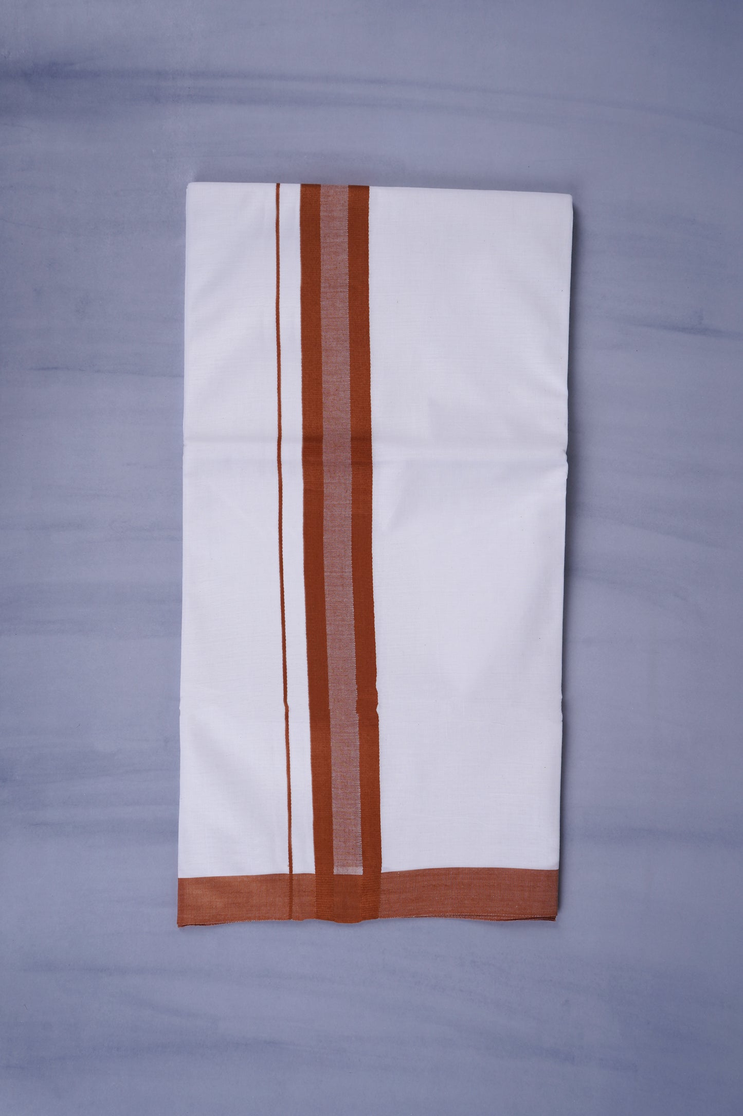 KERALOOM FINISH COTTON 329 W/D DHOTI 3.80 MTR - Dark Brown