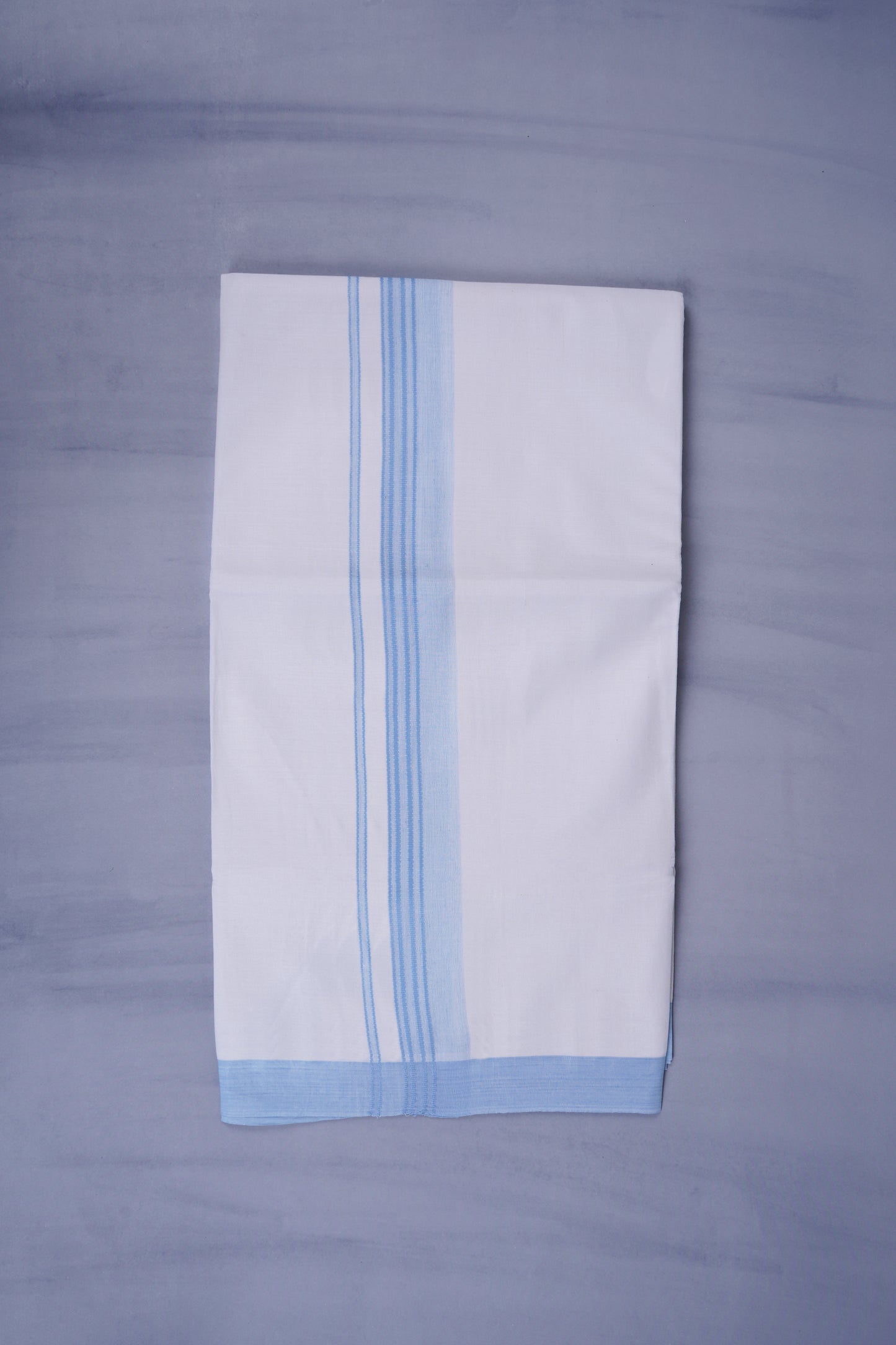 KERALOOM FINISH COTTON 333 W/D DHOTI 3.80 MTR - Sky Blue