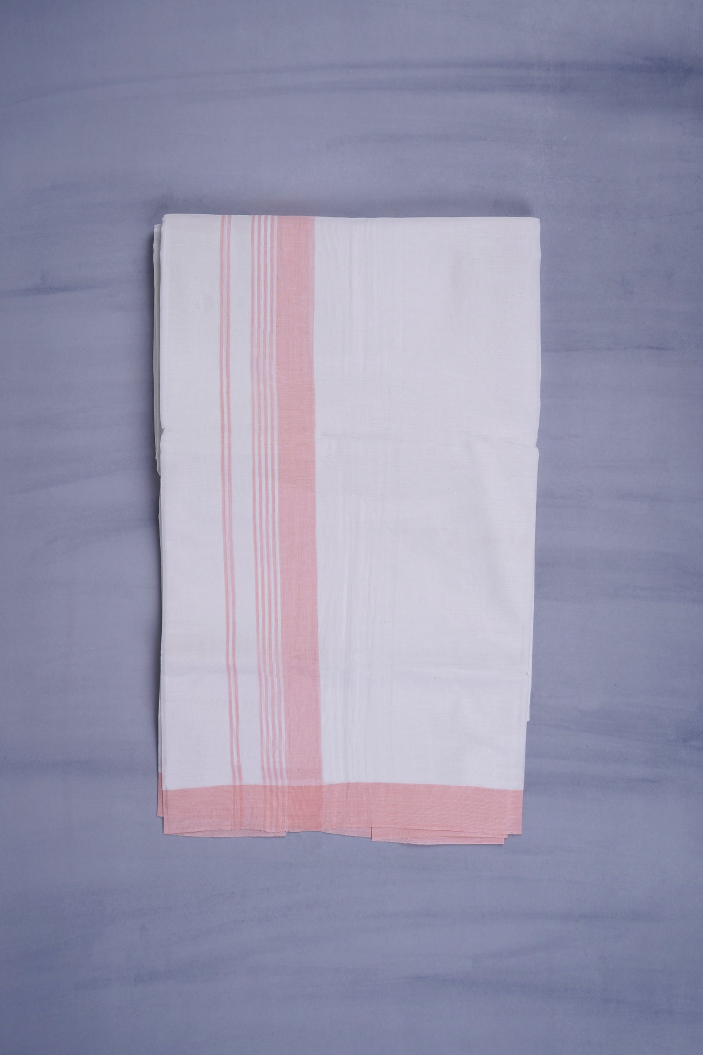 KERALOOM FINISH COTTON 327 W/D DHOTI 3.80 MTR - Light Pink