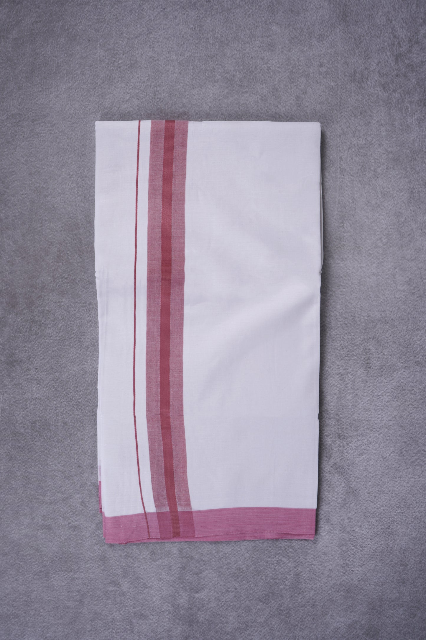 KERALOOM FINISH COTTON 326 W/D DHOTI 3.80 MTR - Dark Pink