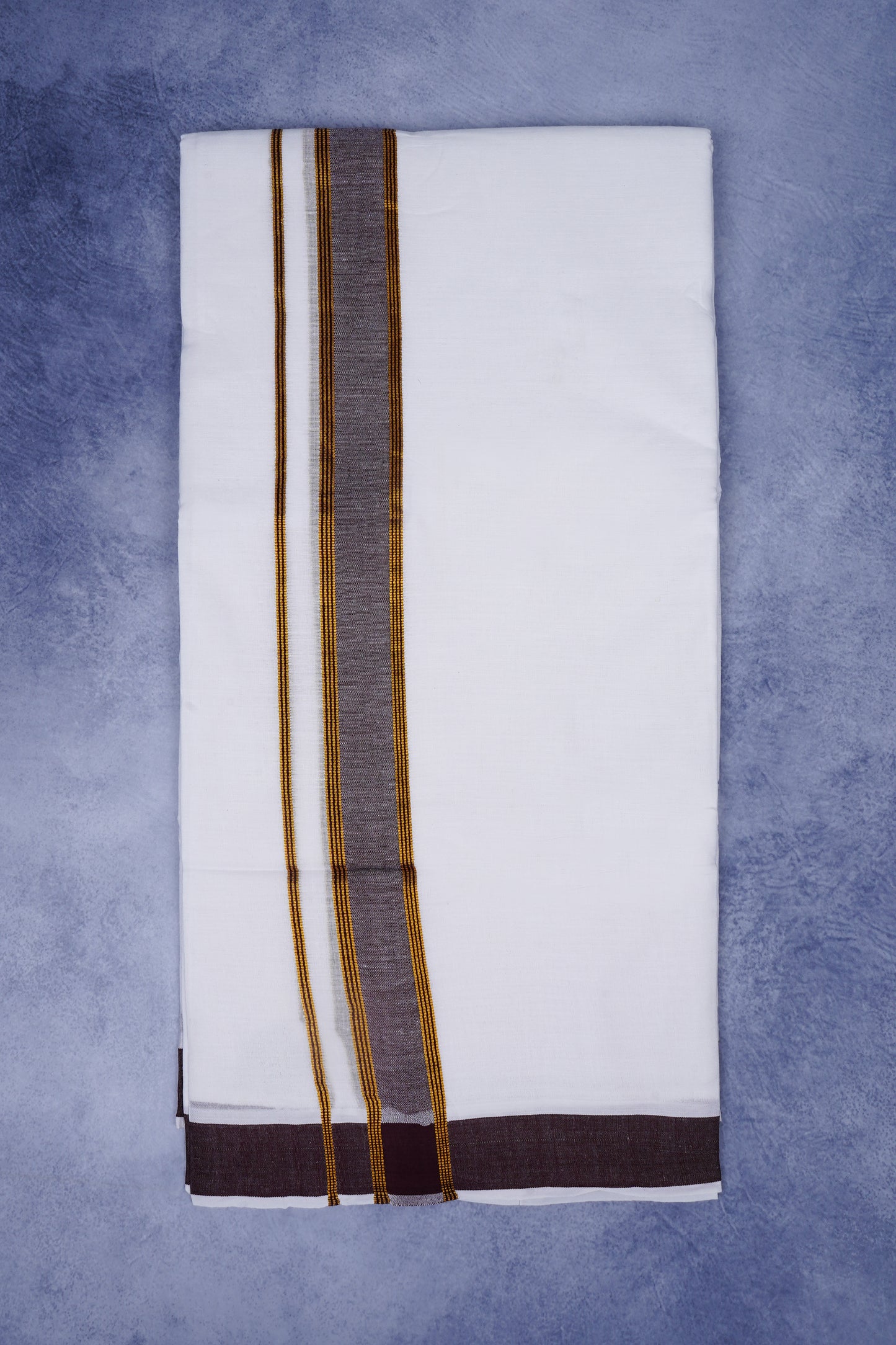 Feather Finish Cotton 2929 W/D Dhothie 3.80 MTR - Dark Maroon