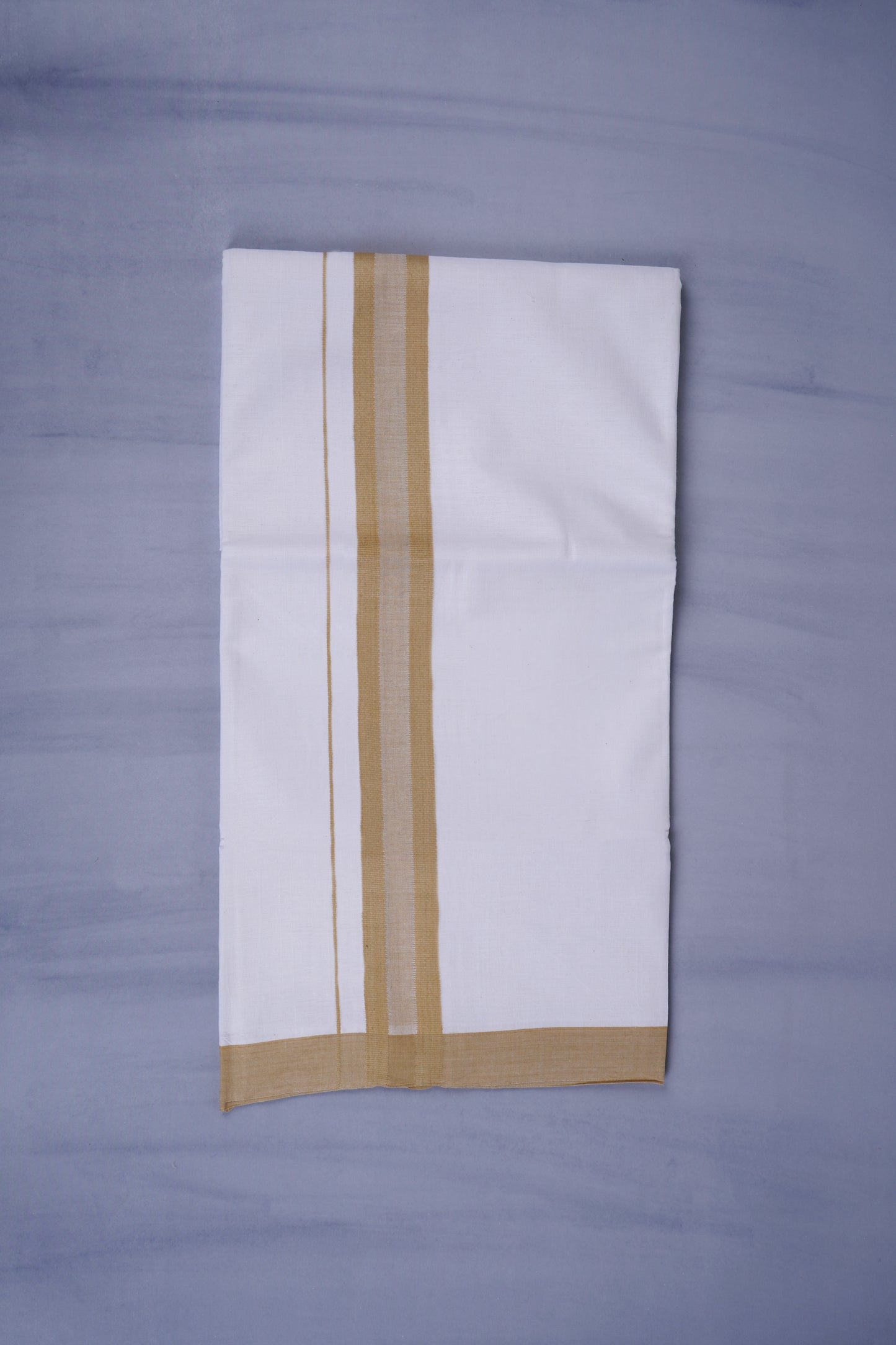 KERALOOM FINISH COTTON 329 W/D DHOTI 3.80 MTR - Light Glod